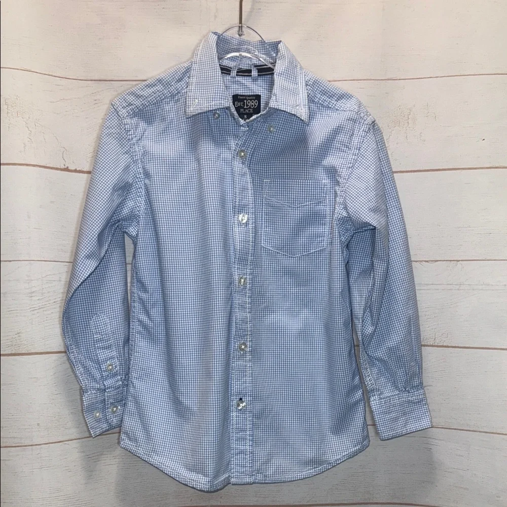 Children’s Place Light Blue Checkered Shirt Size 5/6